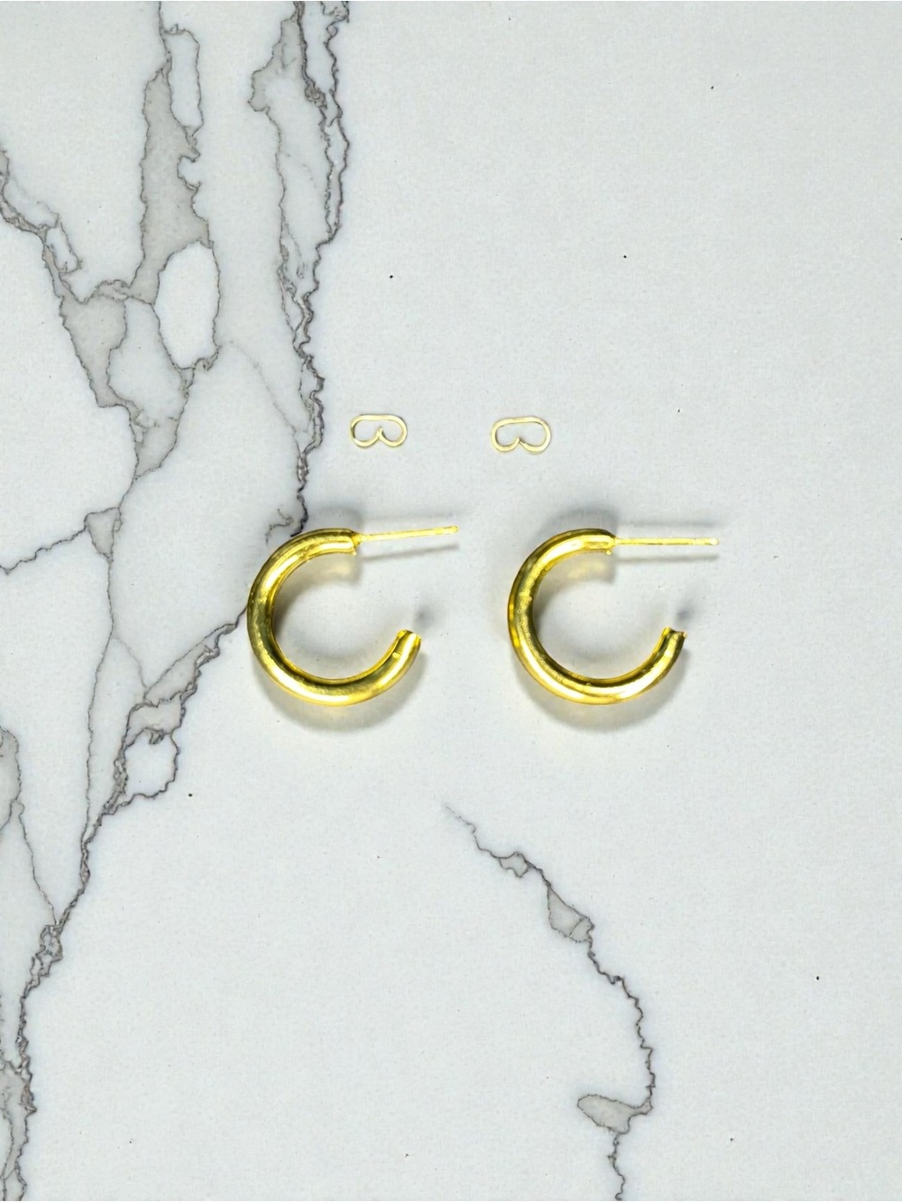 Brand New Gold Chunky Dome Huggie Earrings